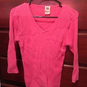 Pink V-neck sweater